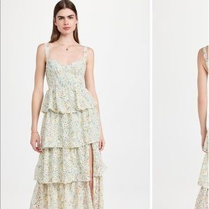 ASTR Label Mid Summer Dress Mint Multi Floral XS